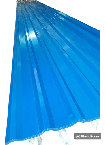 Lamina De Acero Prepintada Azul/blanco Techo Canal Ancho 6m