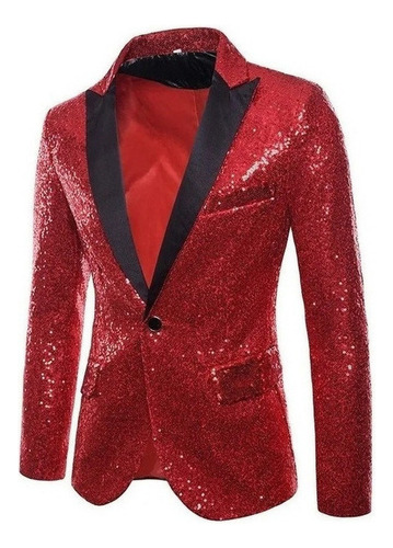 Blazer Brillante Hombre Banquete Boda Fiesta Bar Discoteca