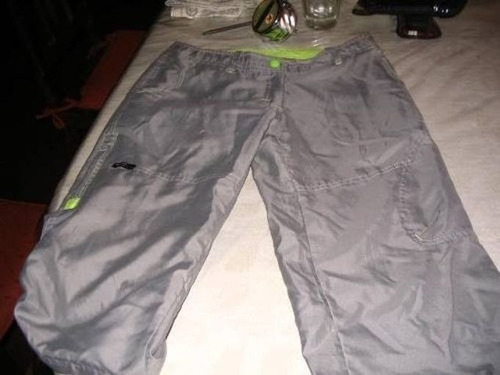 Capri Pantalon Pescador T Bermuda Gris Rash Large Cierre Bol