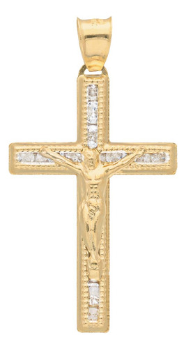 Medalla Dije Cruz Crucifijo Cristo Hombre Oro 10k 4x2cm
