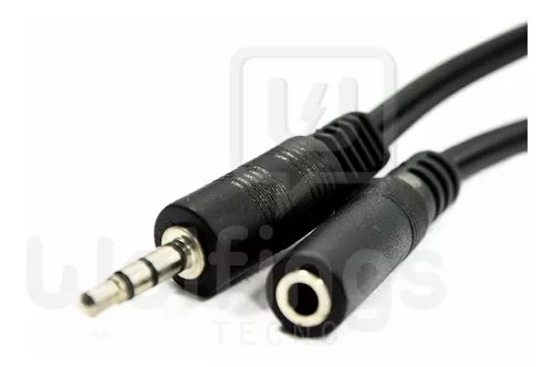 Cable Jack Plug 3.5mm 5 Metros Hembra Macho Audio Sonido