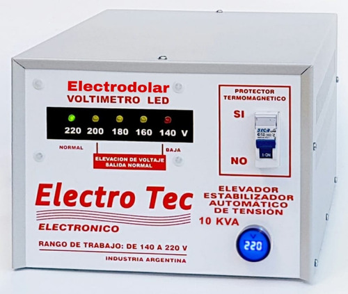 Elevador Automático De Tensión 10 Kva (r 140v) Electro-tec