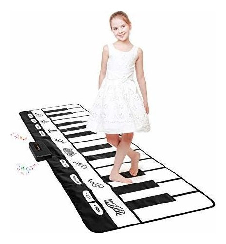 Alfombrilla De Piano Gigante Color Blanco Negro Para Niños