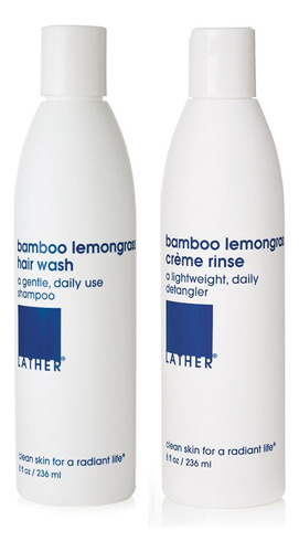 Lather Bamboo Lemongrass Hair Wash & Creme Rinse Duo | Juego