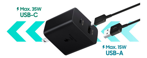 Cargador Carga Rápida 35w Usb-c Usb-a Dual Ports Super Fast