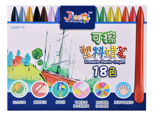 Lápiz De Plástico Dirty Hands Para Niños, 12 Colores, 18 Col