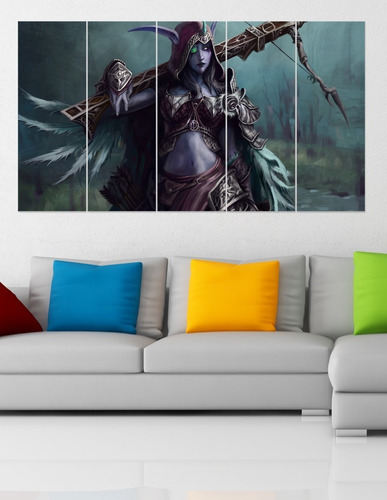 Cuadro Poliptico Game Wow Dark Elf 120cm X 70cm Canvas Art