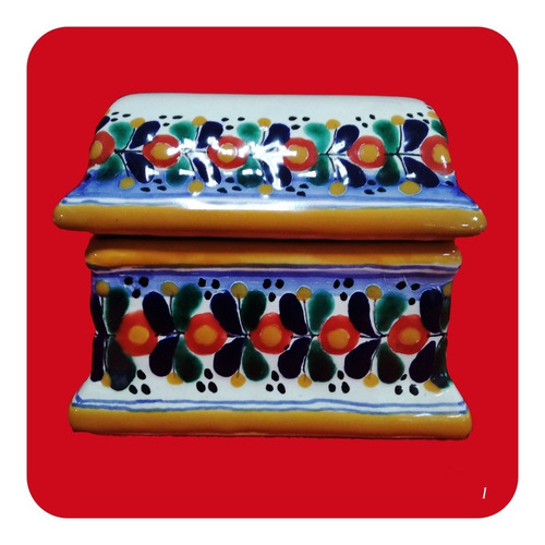 Imagen 2 de 2 de Alhajero Cofre De Talavera Poblana Barroca 17x13cm M1 Lhj