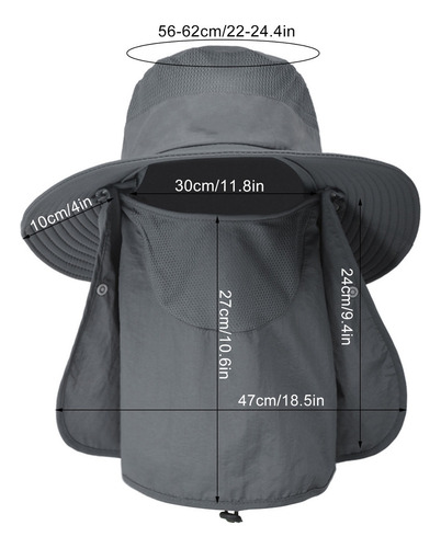 Sombrero De Playa Con Protección Uv, Ala Ancha, Cuello, Sola