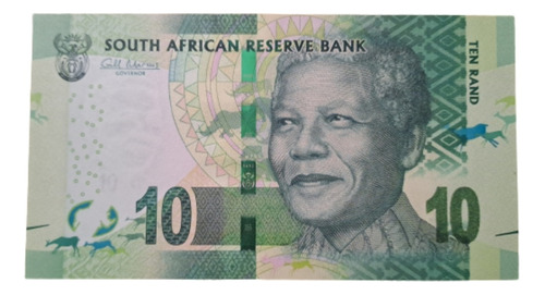 Sudáfrica Billete 10 Rand Mandela , Rinoceronte. Sin Circula