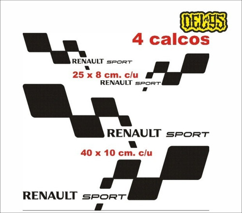 Calcomanias Para Carro Renault Sport Logo X4uni