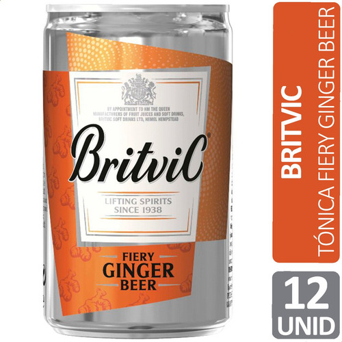Imagen 1 de 8 de Britvic Fiery Ginger Beer Tonica Jengibre Lata Pack X12 Unid