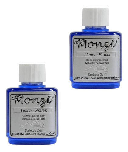 Kit 2 Monzi Limpa Prata 35 Ml Original Azul