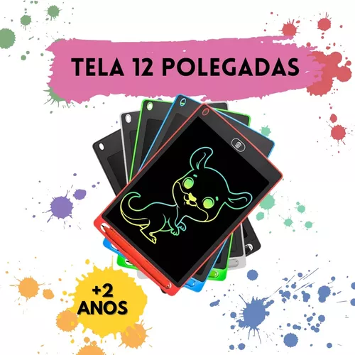 Lousa Mágica Kit 2 Infantil 12 Polegadas P/ Desenhar Tablet Cor