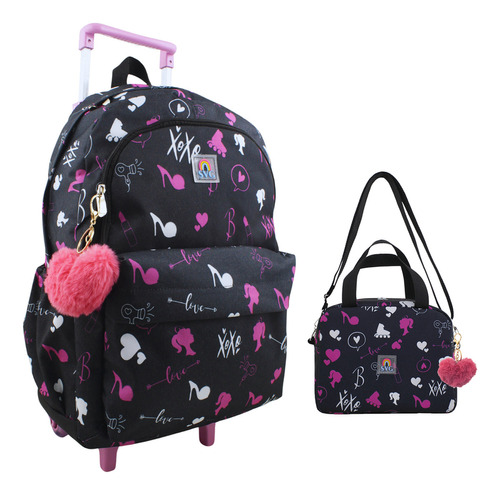 Bolsa Escolar Feminina Espaçosa Remove Carrinho  Lancheira