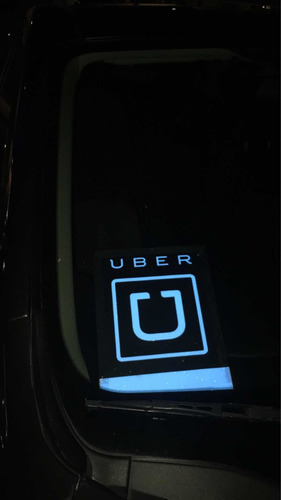 Cartel Uber Led Logo Azul Inverter.
