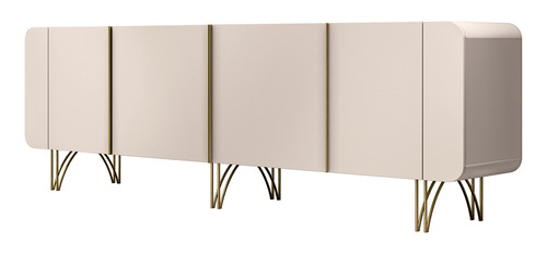 Aparador Living Sala Estar 4 Portas 220cm Santiago Off white