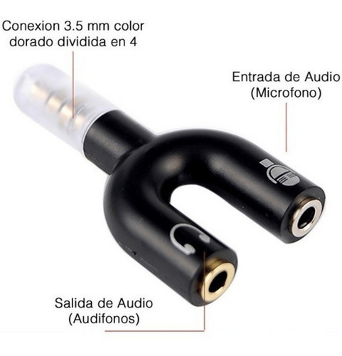 Divisor De Audio Estéreo 3.5 Mm Para Audífonos Y Micrófono