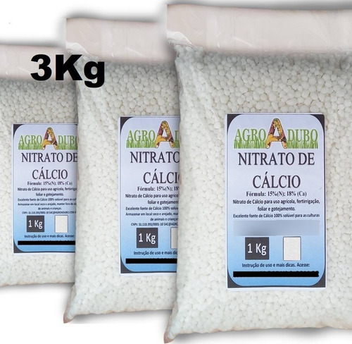 Fertilizante Nitrato De Calcio 3 Kg Ferti Adubo