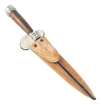 Comprar Cuchillo De Madera Y Alpaca 20cm Acero Inox Vaina Cuero ...