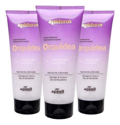 Kit 3 Loção Hidratante Corporal Orquídea Apinil 190g