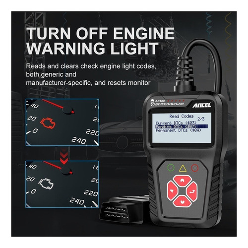 Ancel As100 Obdii Auto Scanner Check Engine Di Tool