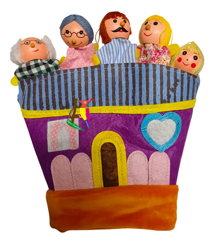 Pack X 5 Titeres Dedo Familia Creatividad Imaginacion Niños