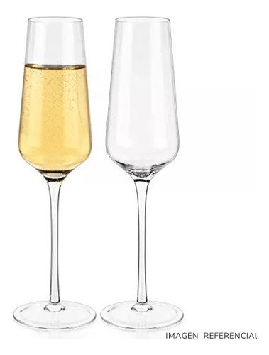 Copas De Vino Champagne Elegante De Vidrio 200ml Set X6