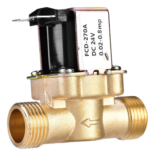 Válvula Eléctrica G1/2 Dc 24v Solenoide De Latón Normalmente