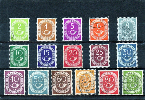 Alemania Bundes 1951, Michel 123/38, Serie Completa Mira!!!!