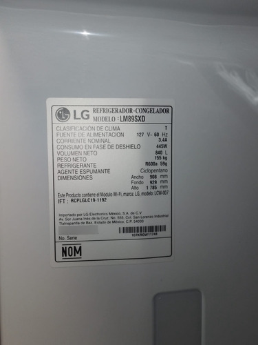 Refrigerador Lg Inverter Lm89sxd: 30 Pies, Fch Inox Ofrece Plata Obscuro (Usado)