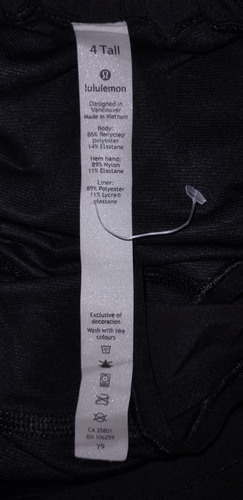 Short Corto Lululemon Dama Talla 4 Color Negro (Usado)