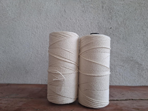 Hilo Algodon Para Tejer Hamaca Artesania Calibre 9 2 Piezas Natural