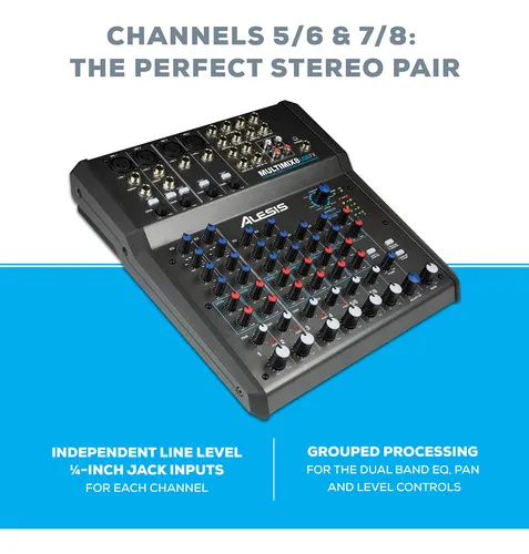 Mezclador Alesis Multimix 8 Usb Fx 8 Canales Con Efectos Int