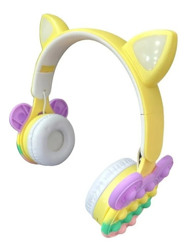 Auricular Inalambrico Bluetooth Orejas De Gato C/luz Pop It