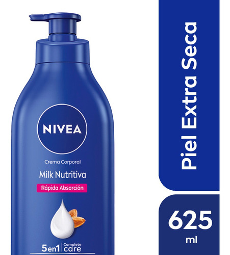 Crema corporal NIVEA Milk Nutritiva 5 en 1 625 ml