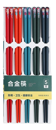 Palillos Chinos Japoneses Fibra Vidrio Color Animal 5 Pares