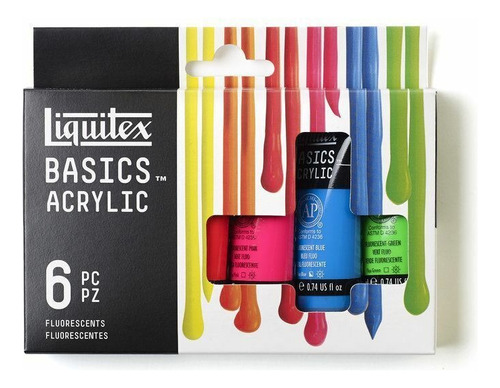 Pintura Acrilica Liquitex Basics Fluorescente - Set De 6 Pie