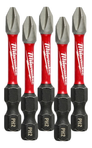 5 Puntas Ph2 X 50mm H 1/4 Alto Impacto Milwaukee 48-32-4602