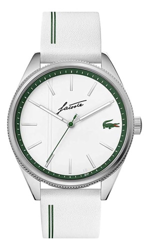 Reloj Para Hombre Lacoste Geneve Correa De Cuero Blanco Mod 