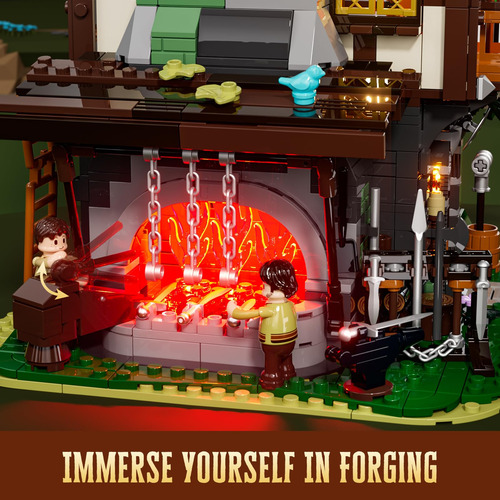 Juego De Ladrillos De Construcción Funwhole Medieval Forge-h