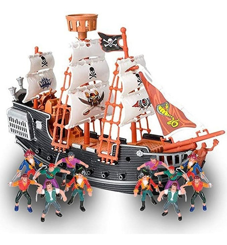 Artcreativity 10 Pirata Barco Figuras 12 Acción Conjunto (p