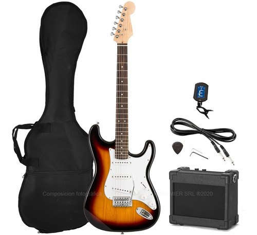 Combo Guitarra Electrica Rock + Amplificador Funda Afinador 