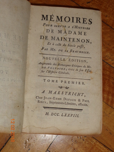 Mémoires Et Lettres De Madame De Maintenon. Tome 1. 17&-.