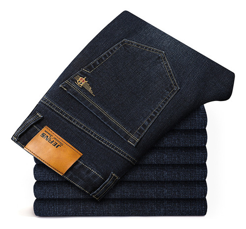 Jeans De Mezclilla Azules De Talla Grande Para Hombre