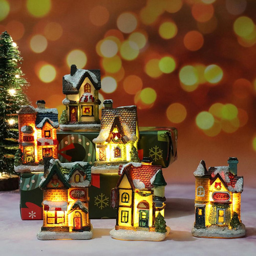 Diy Resina Navidad Led Luz Casa Estilo 1 Pequeña Estilo 1