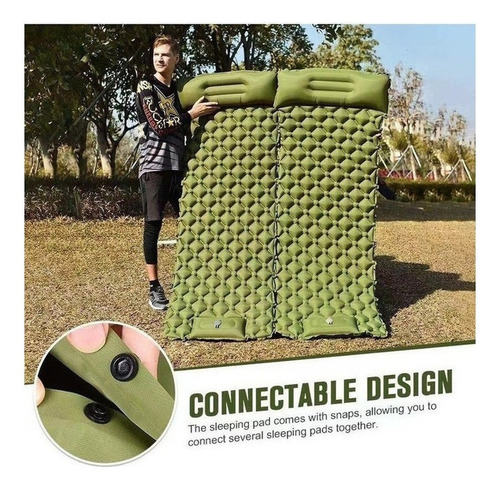 Colchoneta Inflable Portátil For Acampar Con Almohada
