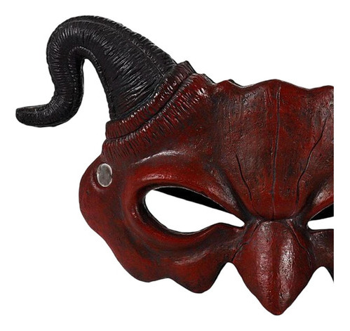 Disfraz De Máscara De Diablo De Cuerno Novedad Fiesta Rojo