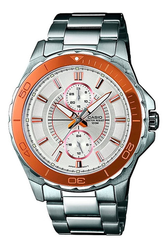 Reloj Análogo Casio Mtd-1077d-7avdf Pulso Acero Para Hombre