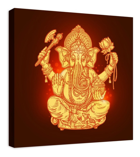 Cuadro Decorativo Canvas Moderno Ganesha N° 8 50x50cm